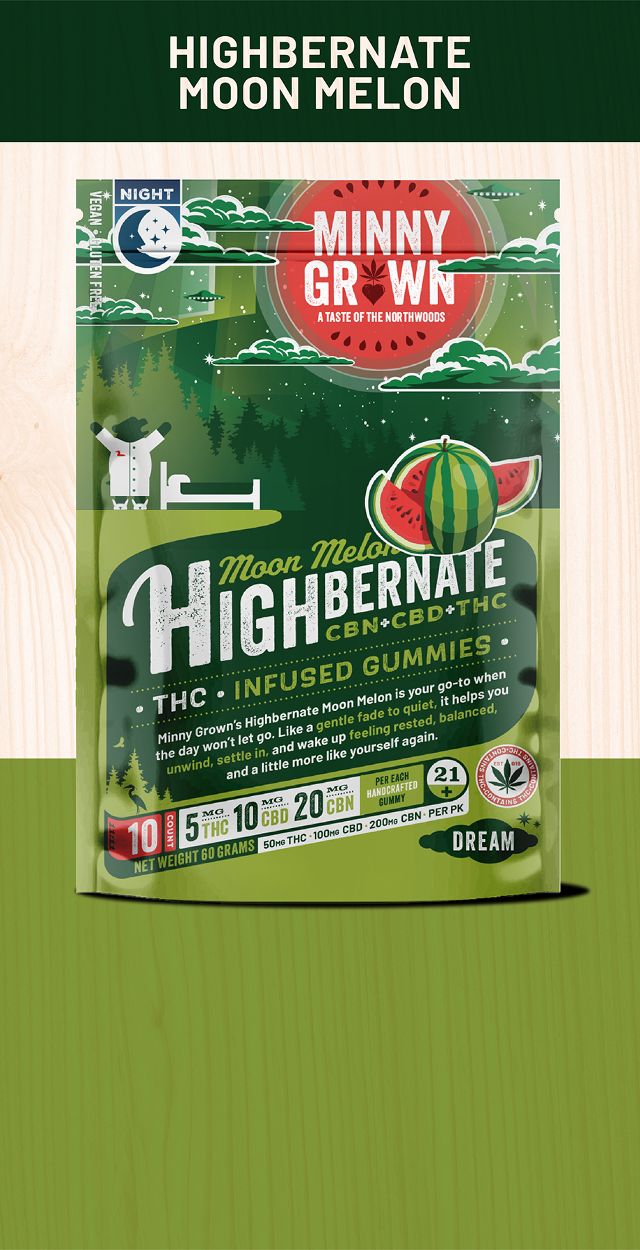 Featured image for “THC Gummies – Highbernate MoonMelon”
